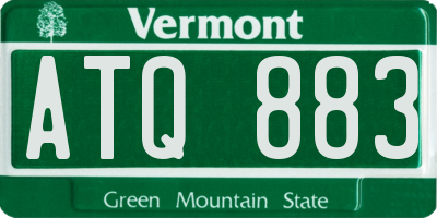 VT license plate ATQ883