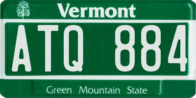 VT license plate ATQ884