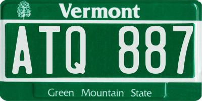 VT license plate ATQ887