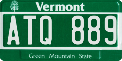 VT license plate ATQ889