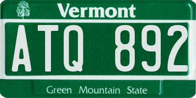 VT license plate ATQ892