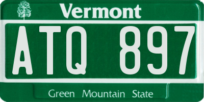 VT license plate ATQ897