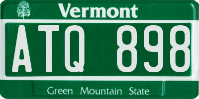 VT license plate ATQ898