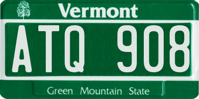 VT license plate ATQ908