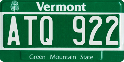 VT license plate ATQ922