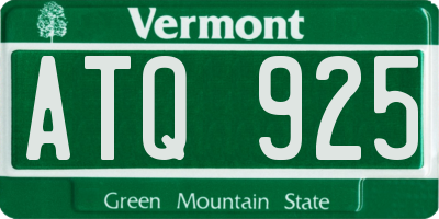 VT license plate ATQ925