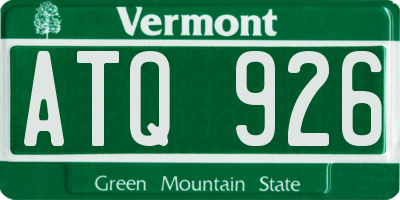 VT license plate ATQ926