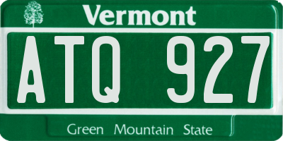 VT license plate ATQ927