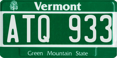 VT license plate ATQ933