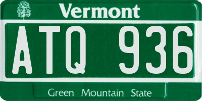 VT license plate ATQ936