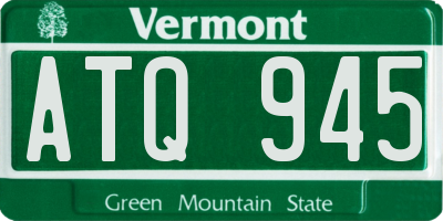 VT license plate ATQ945