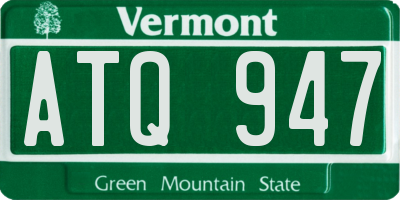 VT license plate ATQ947