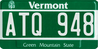 VT license plate ATQ948
