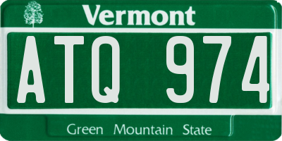 VT license plate ATQ974