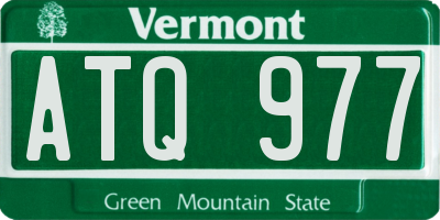 VT license plate ATQ977