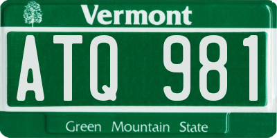 VT license plate ATQ981