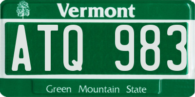 VT license plate ATQ983