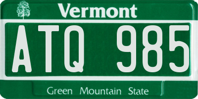 VT license plate ATQ985