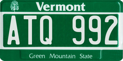 VT license plate ATQ992
