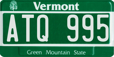 VT license plate ATQ995