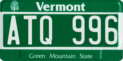 VT license plate ATQ996