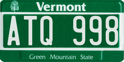 VT license plate ATQ998