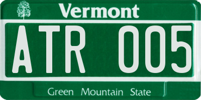 VT license plate ATR005