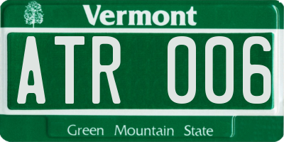 VT license plate ATR006
