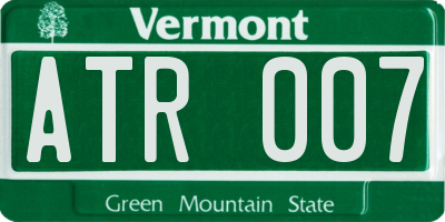 VT license plate ATR007