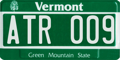 VT license plate ATR009