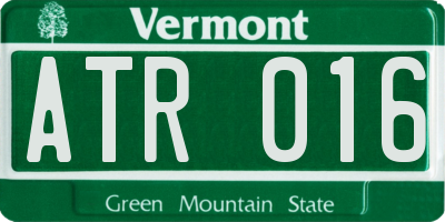 VT license plate ATR016