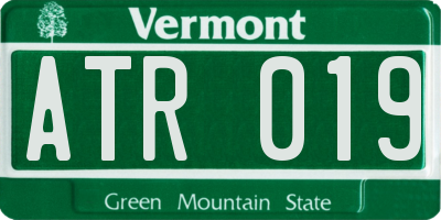 VT license plate ATR019