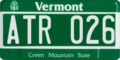 VT license plate ATR026