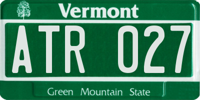 VT license plate ATR027