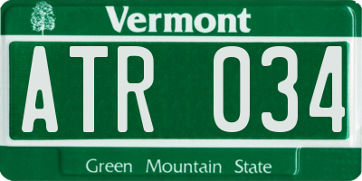 VT license plate ATR034