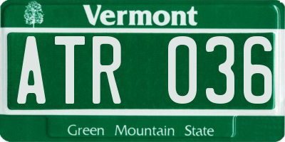 VT license plate ATR036