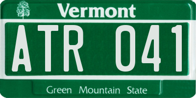 VT license plate ATR041