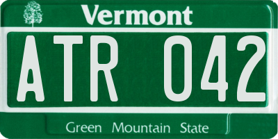 VT license plate ATR042