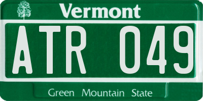 VT license plate ATR049
