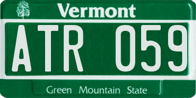 VT license plate ATR059