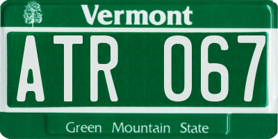 VT license plate ATR067