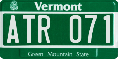 VT license plate ATR071
