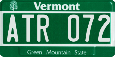 VT license plate ATR072