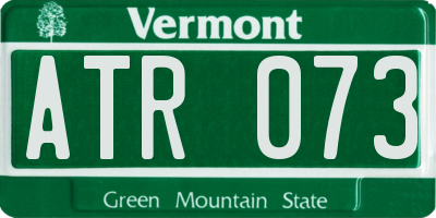 VT license plate ATR073