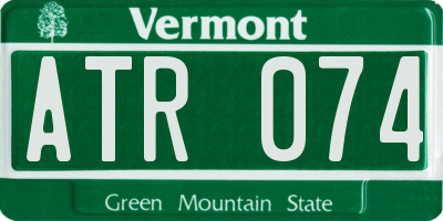 VT license plate ATR074