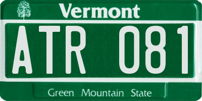 VT license plate ATR081