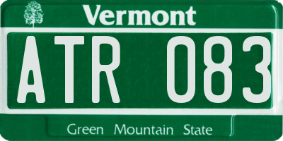 VT license plate ATR083