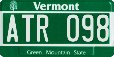VT license plate ATR098