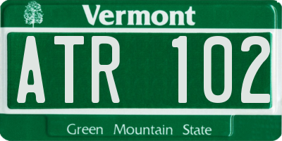 VT license plate ATR102