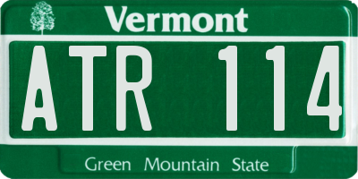 VT license plate ATR114